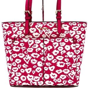 Michael Kors Jet Set Medium Pocket Tote Bag Electric Pink Multi